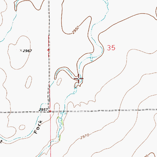 Topographic Map of West Fork Sixmile Coulee, MT