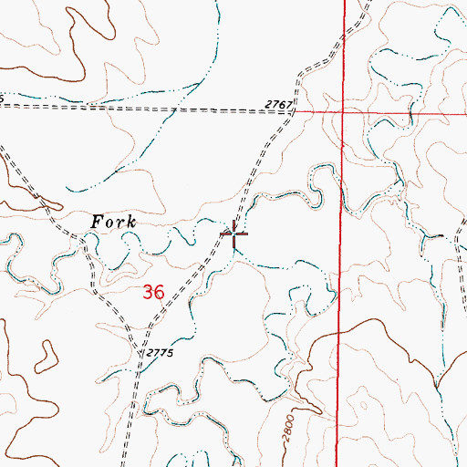 Topographic Map of West Fork Thompson Creek, MT