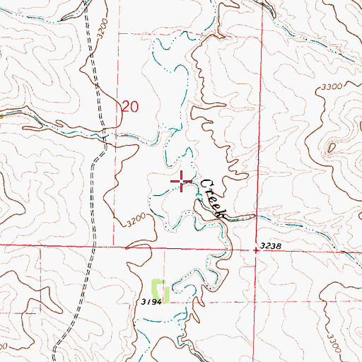 Topographic Map of West Fork Tullock Creek, MT