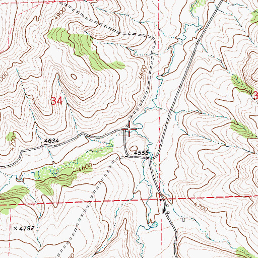 Topographic Map of West Fork Tyler Creek, MT