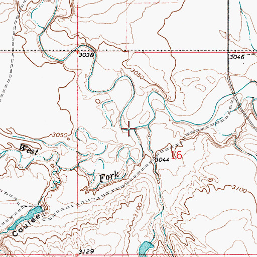 Topographic Map of West Fork Willow Creek, MT