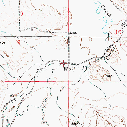 Topographic Map of West Fork Wolf Creek, MT