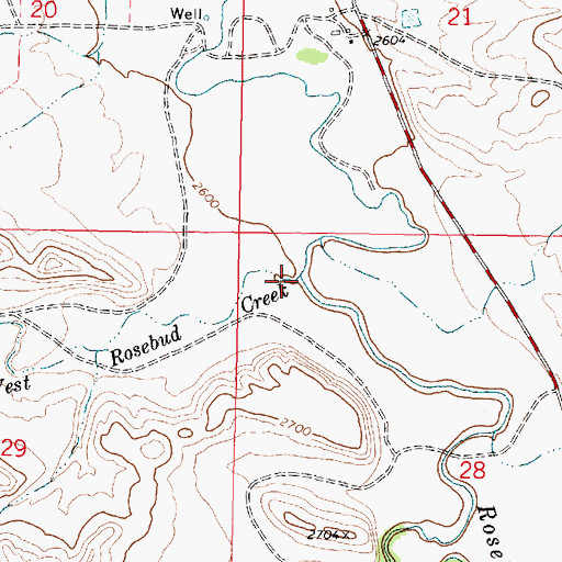 Topographic Map of West Rosebud Creek, MT