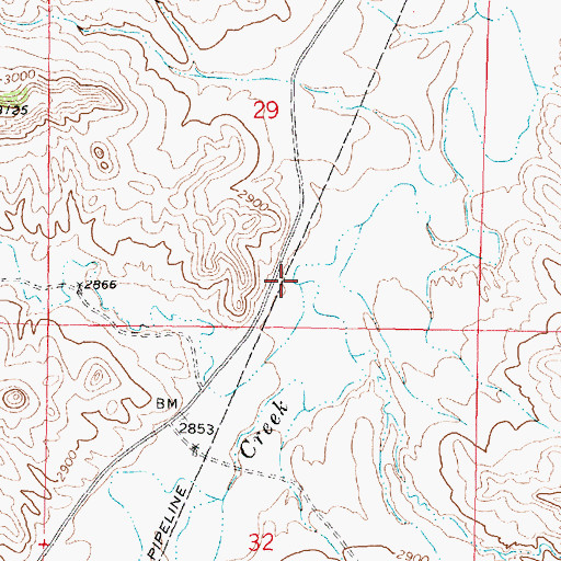 Topographic Map of West Sheep Creek, MT