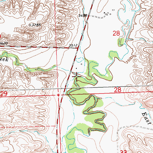 Topographic Map of West Wets Creek, MT