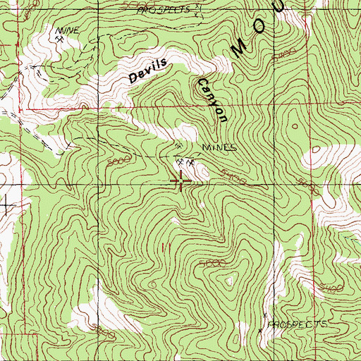 Topographic Map of Western Mines, MT