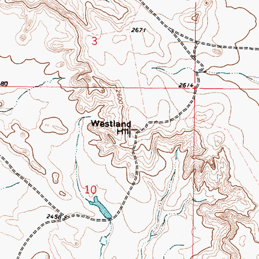 Topographic Map of Westland Hill, MT