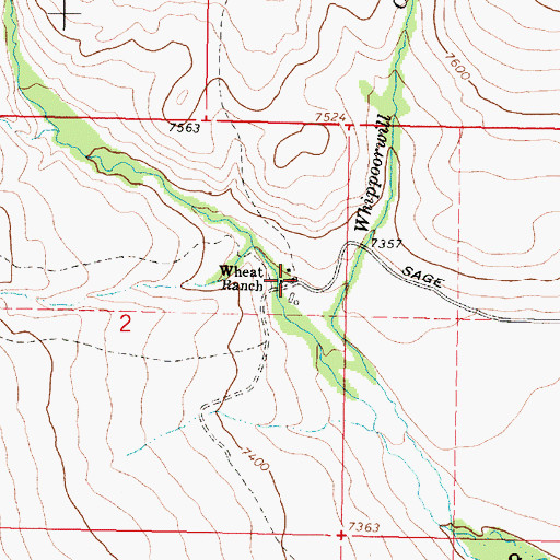 Topographic Map of Wheat Ranch, MT