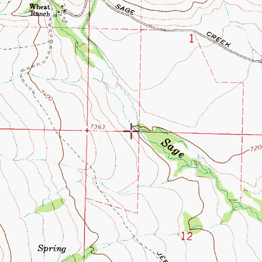 Topographic Map of Whippoorwill Creek, MT