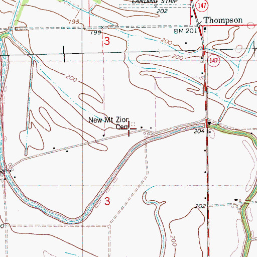 Topographic Map of New Mount Zion Church (historical), AR