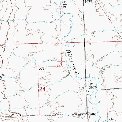 Topographic Map of Whiskey Creek, MT