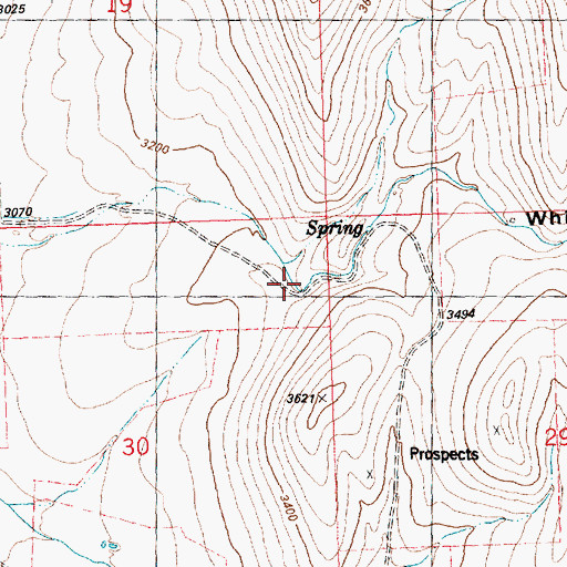 Topographic Map of Whiskey Gulch, MT