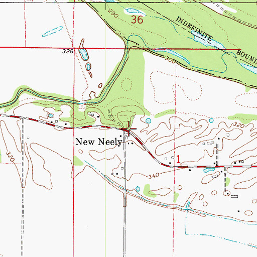 Topographic Map of New Neely, AR