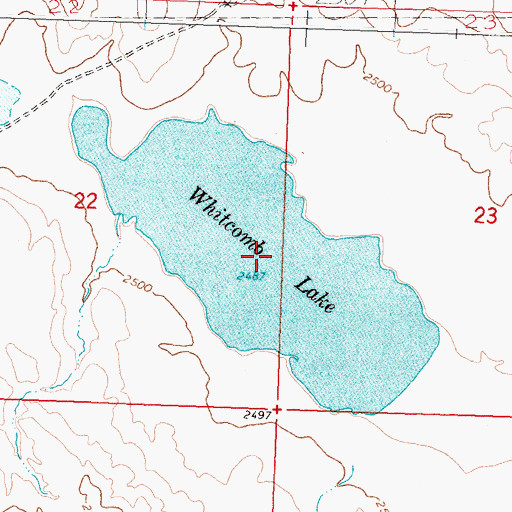 Topographic Map of Whitcomb Lake, MT