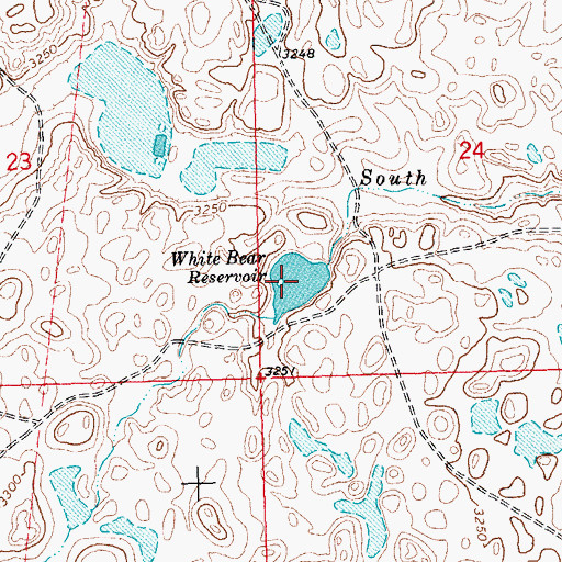 Topographic Map of White Bear Reservoir, MT