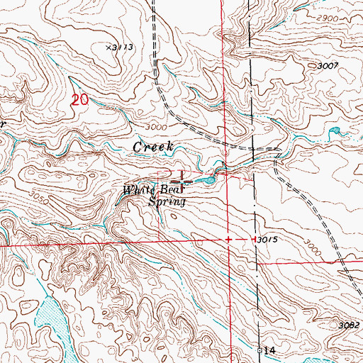 Topographic Map of White Bear Spring, MT