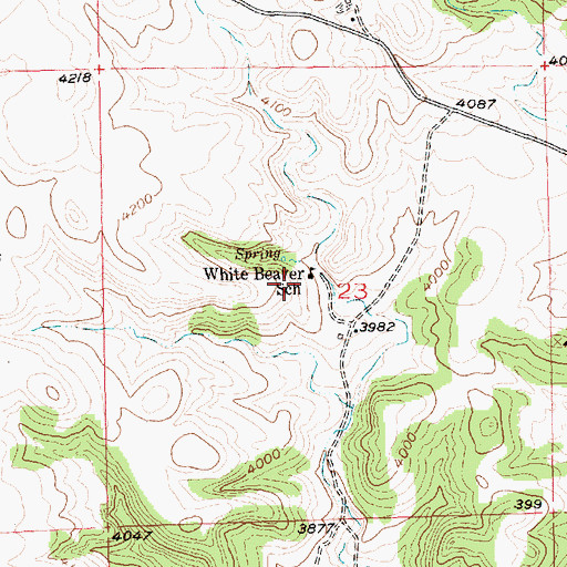 Topographic Map of White Beaver School (historical), MT