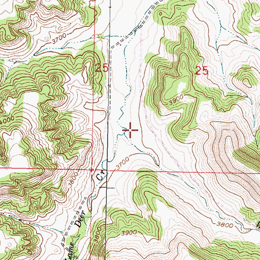 Topographic Map of White Buffalo Creek, MT