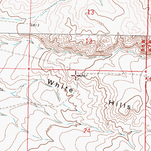Topographic Map of White Hills, MT