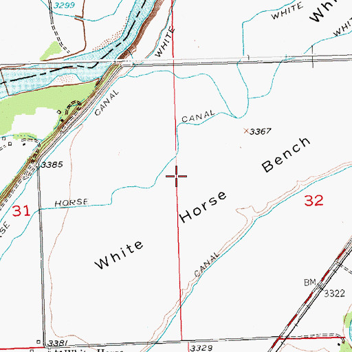 Topographic Map of White Horse Bench, MT