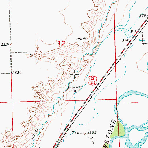 Topographic Map of White Horse Canal, MT