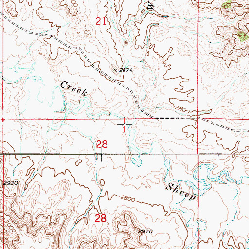 Topographic Map of White Knob Creek, MT
