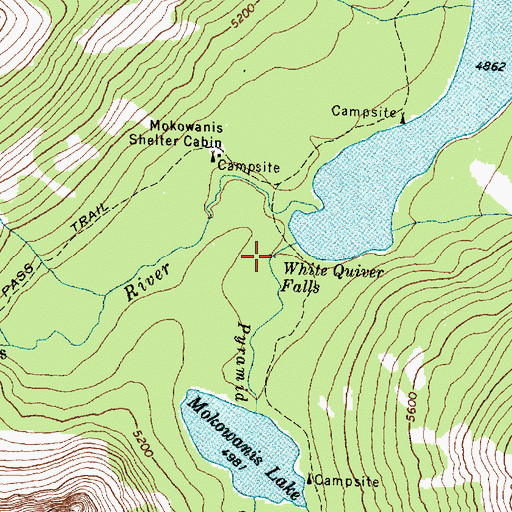 Topographic Map of White Quiver Falls, MT
