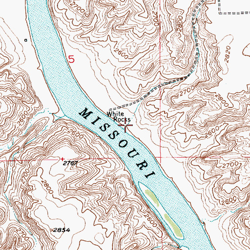 Topographic Map of White Rocks, MT