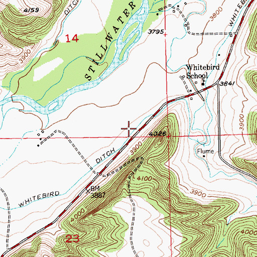 Topographic Map of Whitebird Ditch, MT