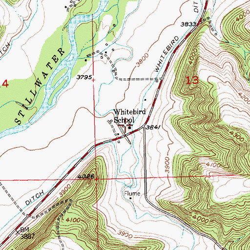 Topographic Map of Whitebird School (historical), MT