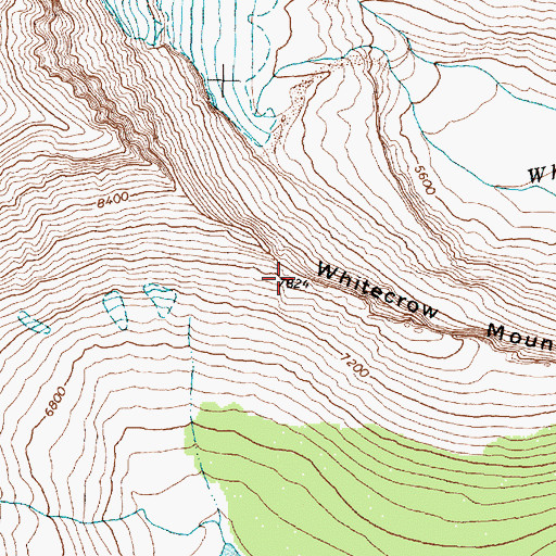 Topographic Map of Whitecrow Mountain, MT