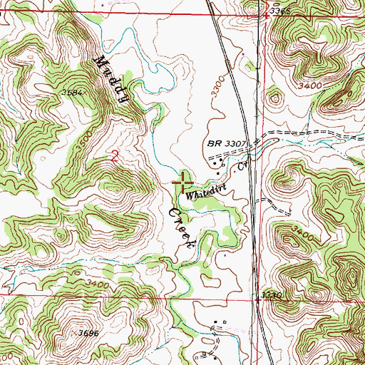 Topographic Map of Whitedirt Creek, MT
