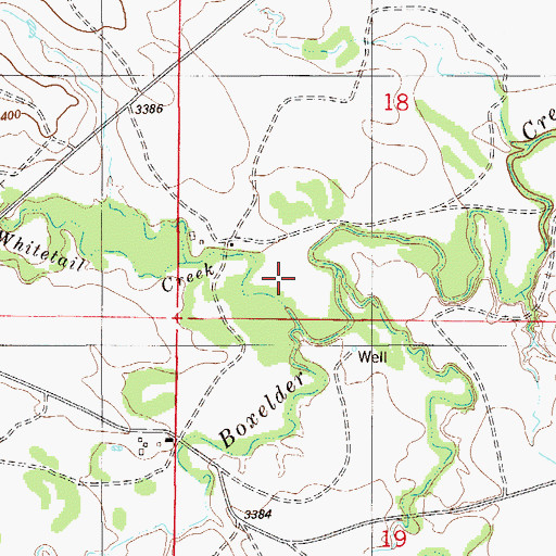 Topographic Map of Whitetail Creek, MT