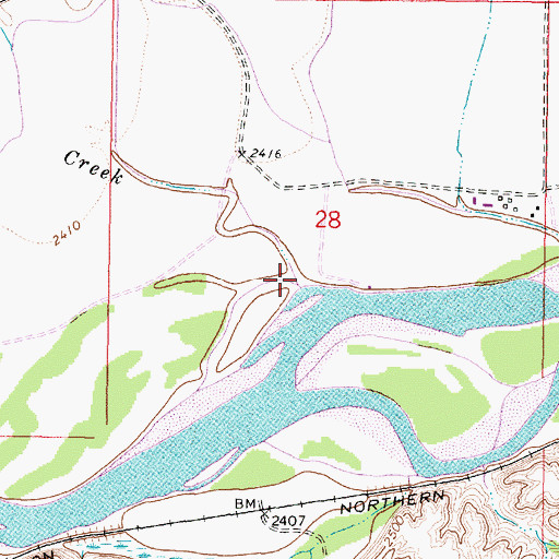 Topographic Map of Whitetail Creek, MT