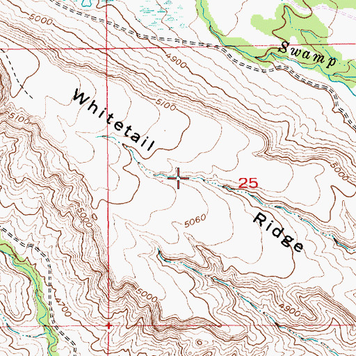 Topographic Map of Whitetail Ridge, MT