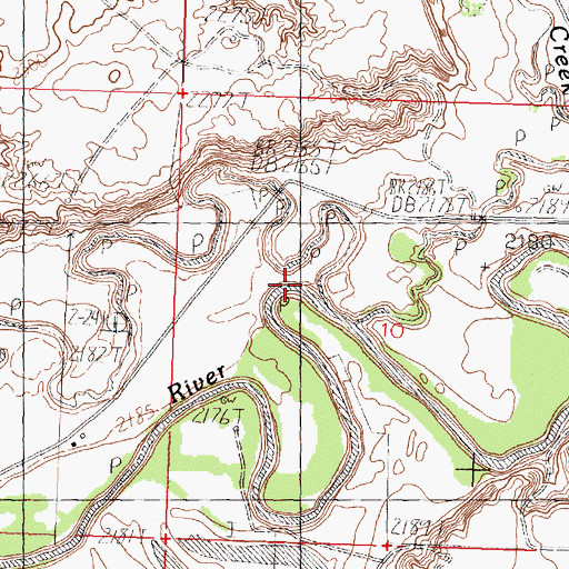 Topographic Map of Whitewater Creek, MT