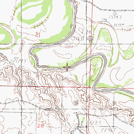 Topographic Map of Whitford's Ranch, MT