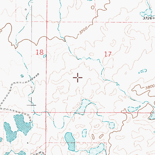 Topographic Map of Whitlash Gas and Oil Field, MT