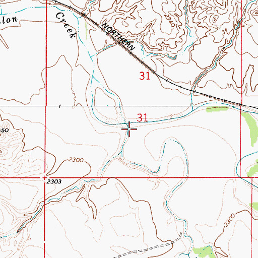 Topographic Map of Whitney Creek, MT
