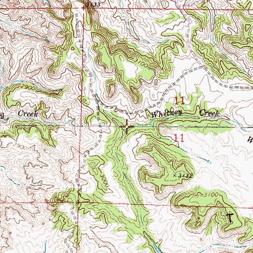 Topographic Map of Whitney Creek, MT