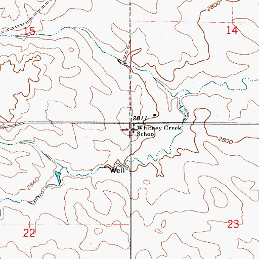 Topographic Map of Whitney Creek School (historical), MT