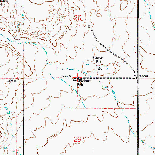 Topographic Map of Wickum School (historical), MT