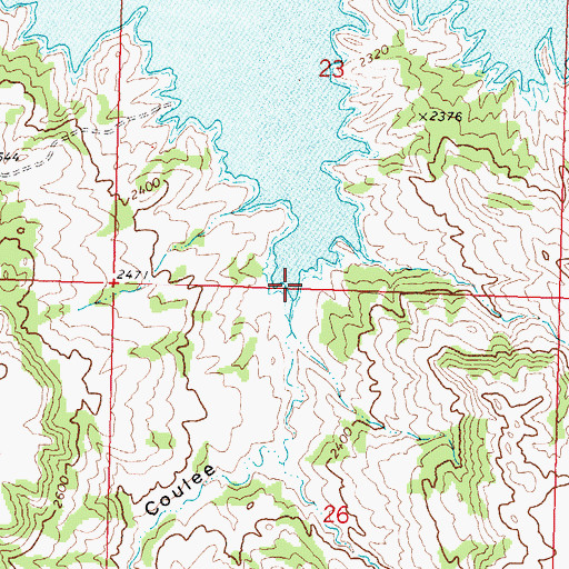 Topographic Map of Widow Coulee, MT