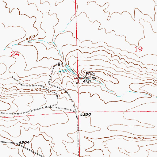 Topographic Map of Wiig Spring, MT