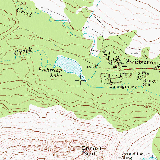Topographic Map of Wilbur Creek, MT