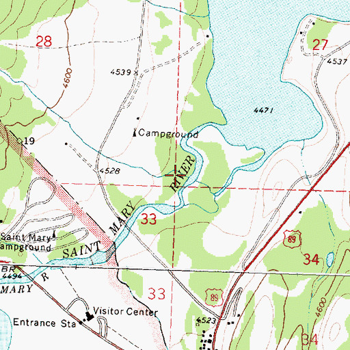 Topographic Map of Wild Creek, MT