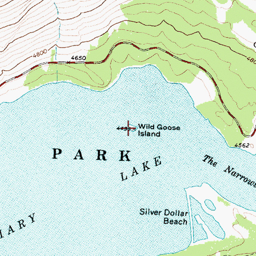 Topographic Map of Wild Goose Island, MT