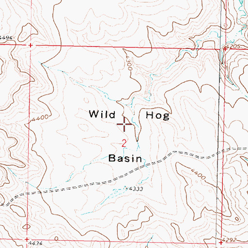 Topographic Map of Wild Hog Basin, MT