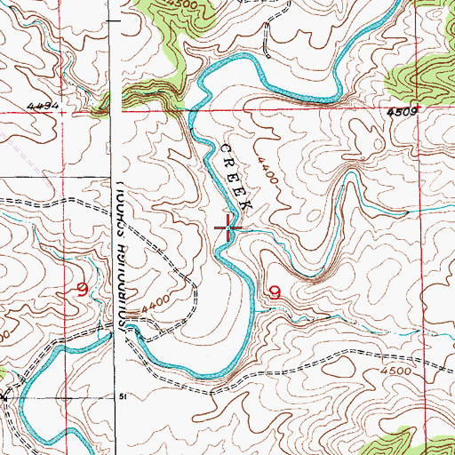 Topographic Map of Wildcat Creek, MT