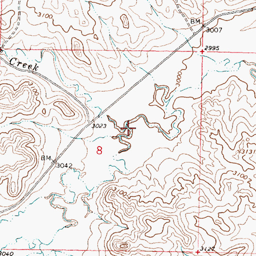 Topographic Map of Wildcat Creek, MT